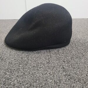 Unbranded One Size Wool Flat Cap Mens Black Newsboy Ivy‎ Cabbie Hat Solid